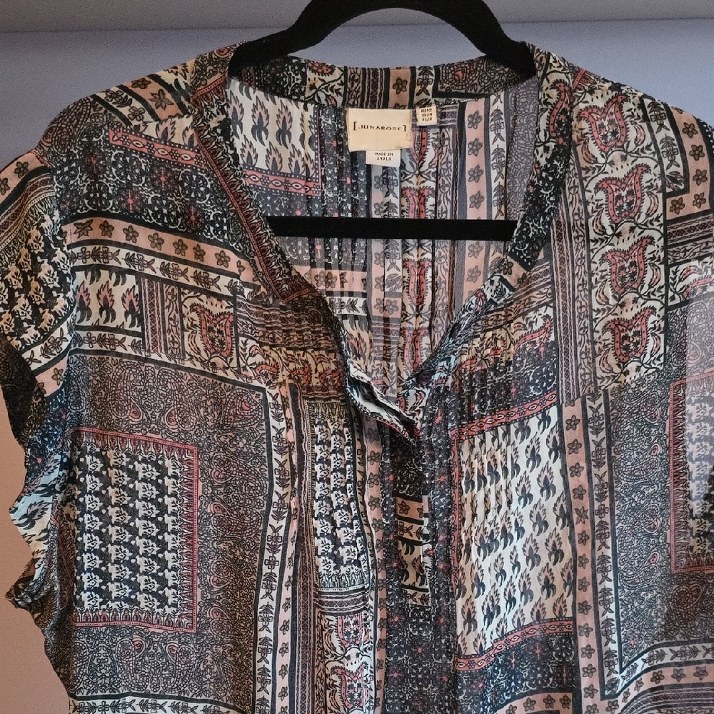 Junarose Multicolor Patterned Blouse - Picture 2 of 6